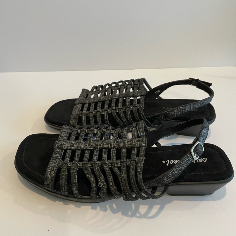 easy street Black Woven Slingback Sandals women’s sz 11